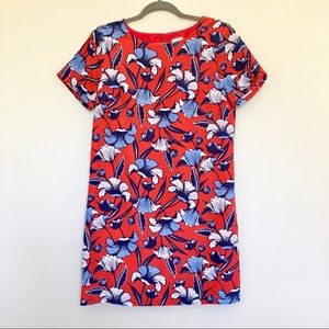J. Crew Red Floral Gallery Printed Shift Dress (6)